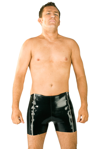 Latex Rubber Men's Double Zip Shorts